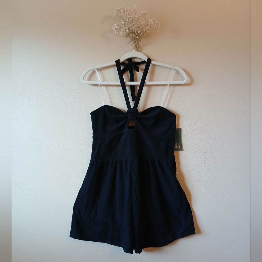 Wild Fable | Black Terry Towel Cover-Up Romper | Size M